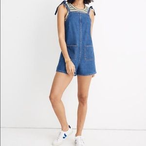 Madewell Tie Strap Short Romper